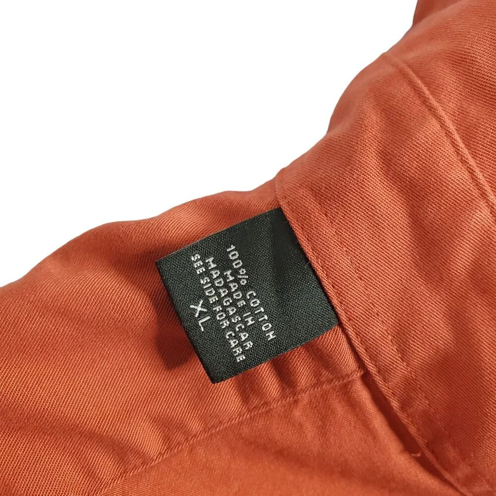 Eddie Bauer Mens Size XL Shirt Button Down Long Sleeve 100% Cotton Autumn Orange - Picture 4 of 8